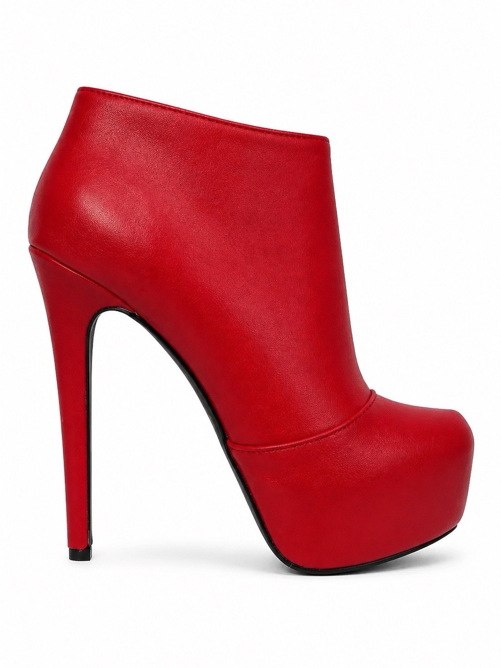 Qupid Red Platform Ankle Bootie